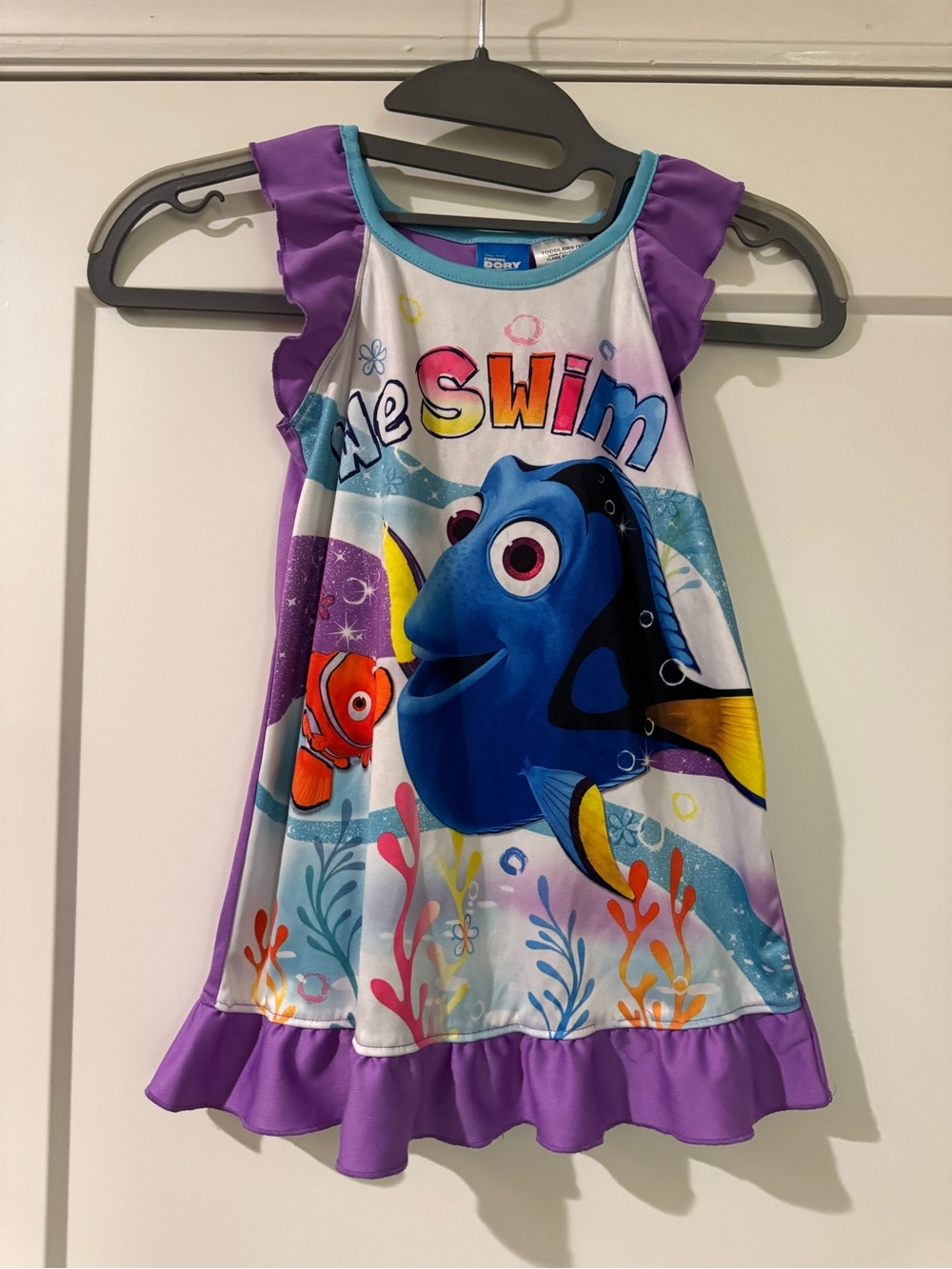 Disney Finding Dory One-Piece Swim Dress in Purple and Blue